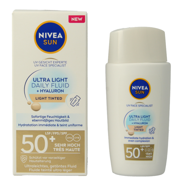 Nivea Sun Gesicht tägliches Fluid LSF50 getönt hell 40 Milliliter