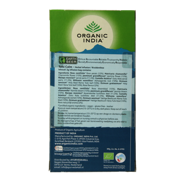 Organic India Tulsi calm tea bio 25 bags