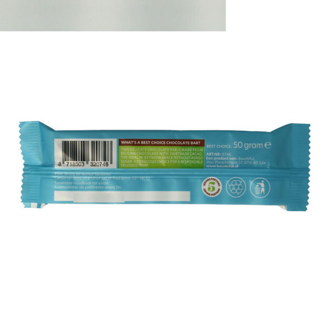 Milk chocolate bar no added sugar 50 Gram