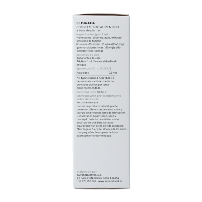 Extracto de Fumaria officinalis de Soria Natural 50 mililitros