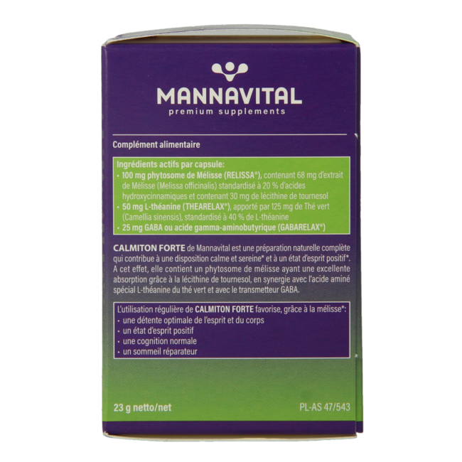 Mannavital Calmiton 60 Cápsulas vegetarianas