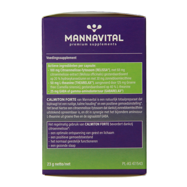 Mannavital Calmiton 60 Cápsulas vegetarianas