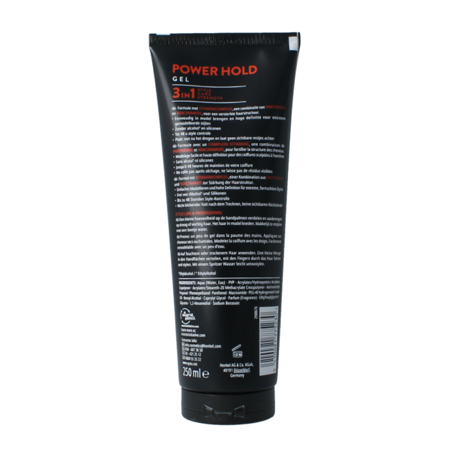 Syoss Men power hold gel extra fuerte 250 mililitros