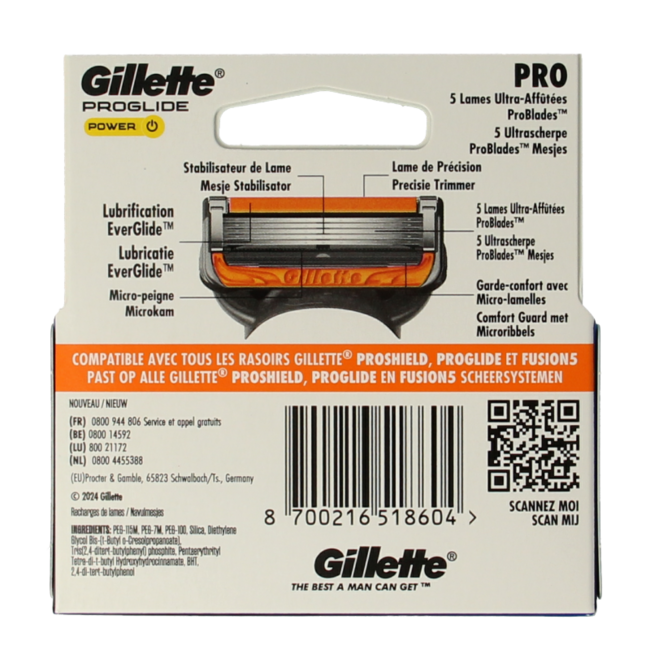 Recambios Gillette Proglide Power 3 unidades
