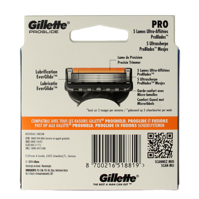 Cuchillas manuales Gillette Proglide (8 unidades)