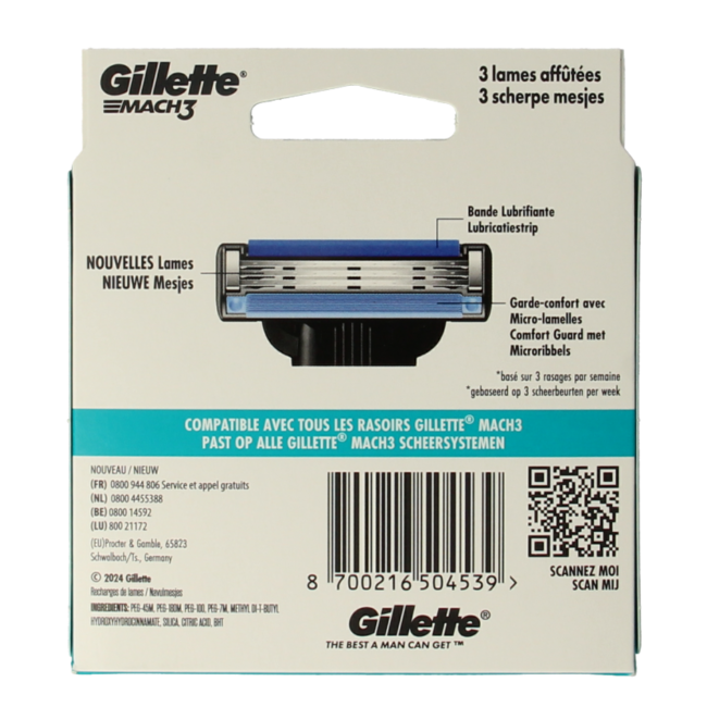 Gillette Mach3 blades 8 pieces