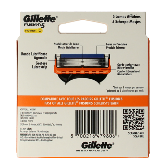 Cuchillas Gillette Fusion Power 8 unidades