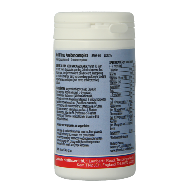 Night time kruiden complex 60 Capsules