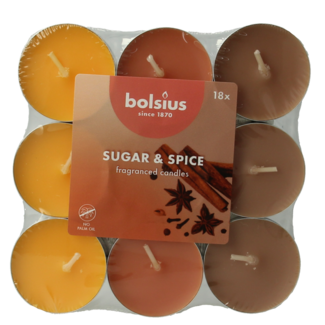 Bolsius Bolsius Duftteelicht Multicolor Brick 18 Sugar & Spice 18 Stück