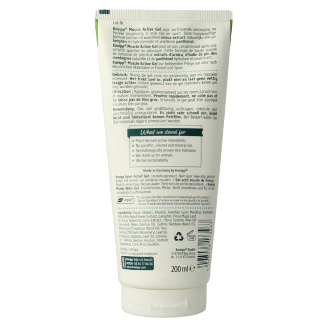 Kneipp Arnica Muskel Aktiv Gel 200 Milliliter