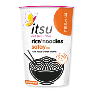 Itsu Itsu Satay rice noodles cup sin gluten 63 gramos