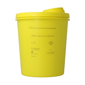 Uson Plast Contenedor de Agujas Uson Plast 1.7 litros, Plástico Reciclado Amarillo, 1 Unidad