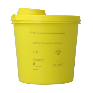 Uson Plast Uson Plast Sharps Container 1.5 Litre Yellow Recycled Plastic 1500 Millilitres
