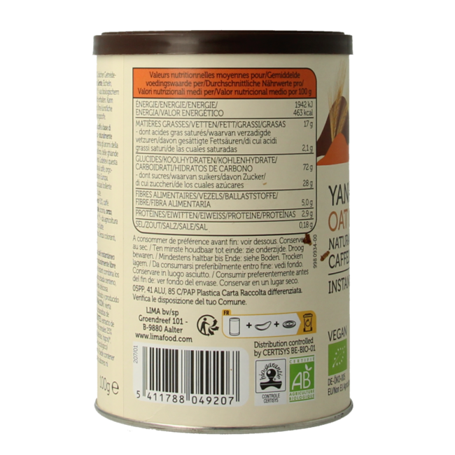 Lima Yannoh oat latte bio 100 Gramos
