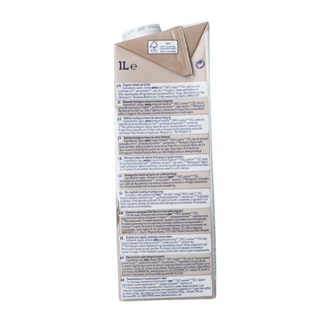 Isola Bio Oat Barista Organic 1 Litre