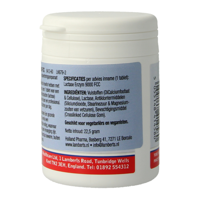 Lamberts Lactase enzym 9000 FCC 60 comprimés