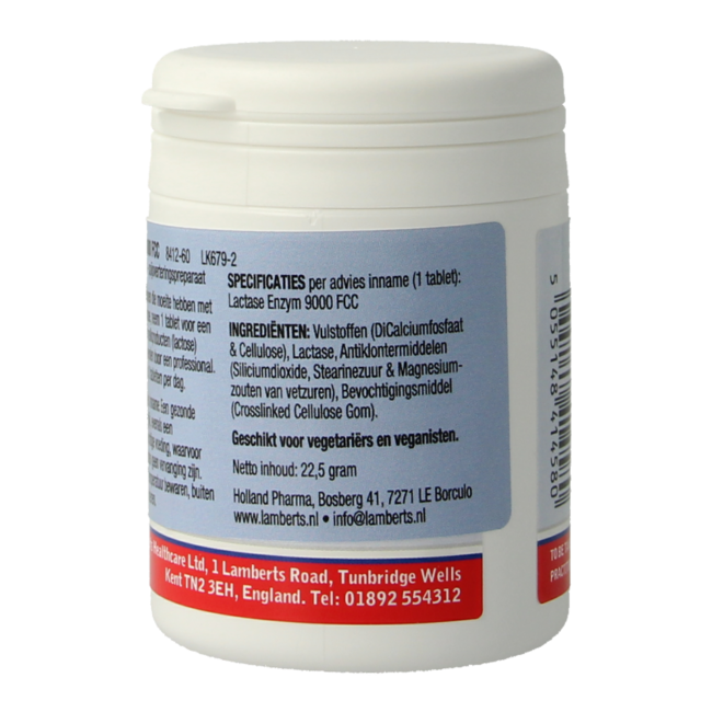 Lamberts Lactase enzym 9000 FCC 60 Tabletten