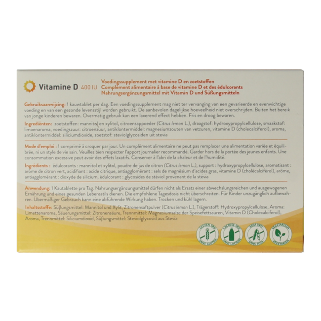 Vitamine D 400IU NFD 168 Kauwtabletten