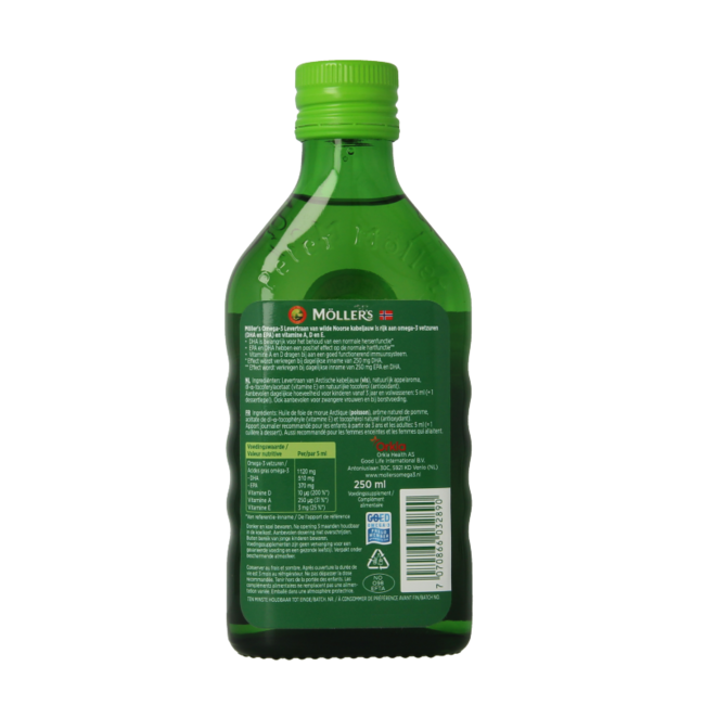Möller's Omega-3 aceite de hígado de bacalao sabor manzana 250 ml