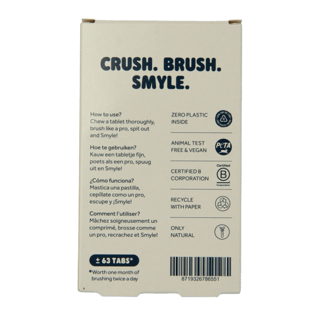 Toothpaste tablets without fluoride refill 63 pieces