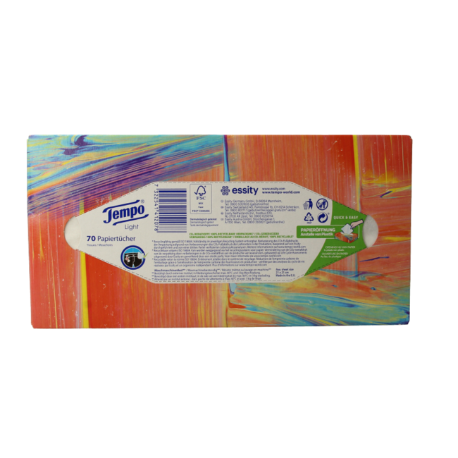 Tempo Scatola di fazzoletti light a 3 veli 70 Pezzi