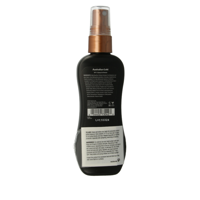 Australian Gold Spray gel con bronceador SPF15 100 mililitros
