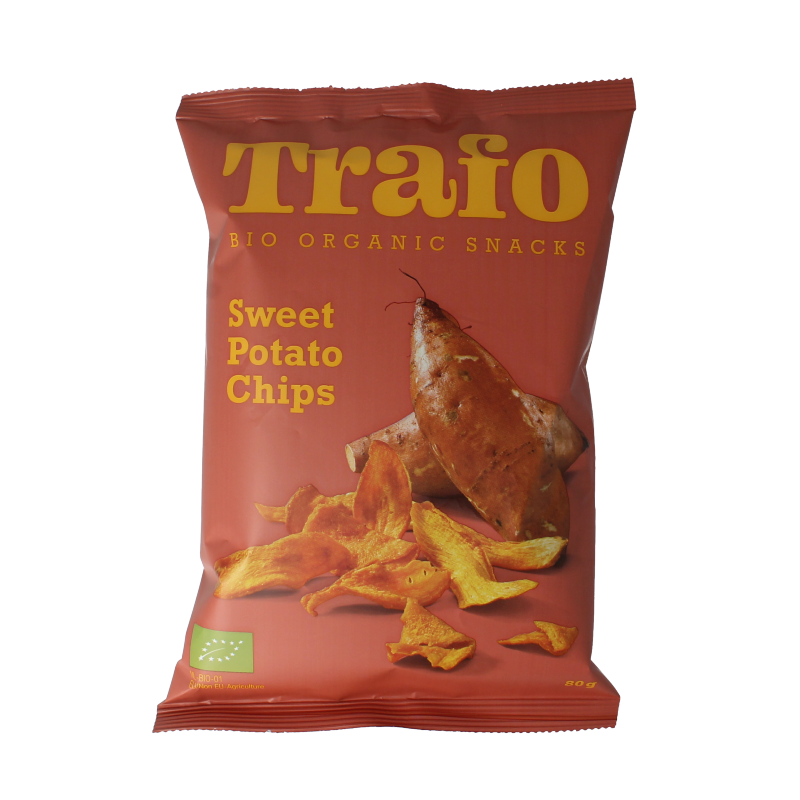 Trafo Chips zoete aardappel bio 80 Gram