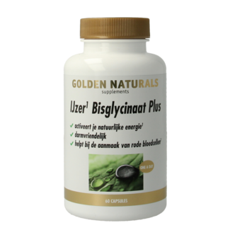 Golden Naturals Bisglycinate de fer plus 60 gélules végétales