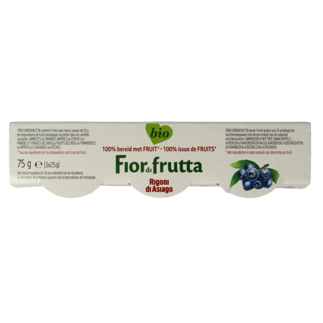 Fiordifrutta Fruchtaufstrich Mix 25 Gramm Bio 75 Gramm