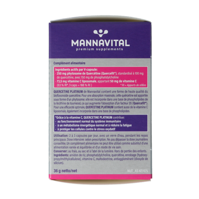 Mannavital Quercetine platinum 60 Vegetarian capsules