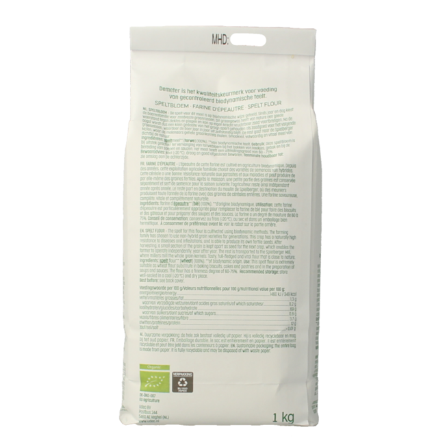 Harina de espelta blanca demeter bio 1 kg