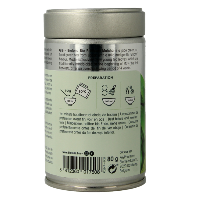 Té matcha premium bio 80 gramos