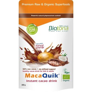 Biotona Biotona Macaquick instant cacao organic 200 Gram
