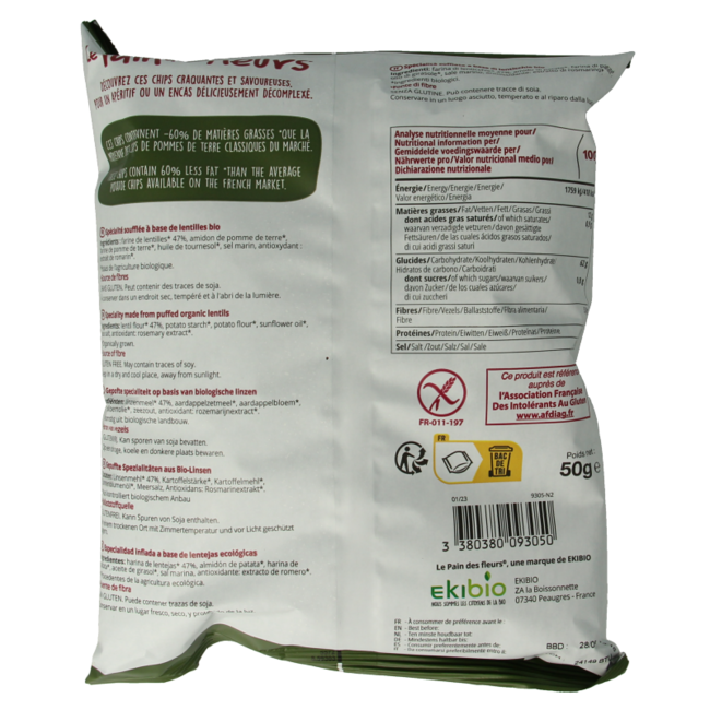 Pain Des Fleurs Chips mit Linsen bio 50 Gramm