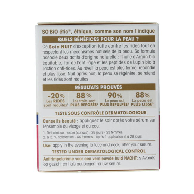 SO'BiO étic Crème de nuit hydratante anti-rides 50 ml