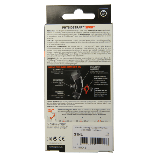 Epitact Knie physiostrap sport talla XS 1 unidad