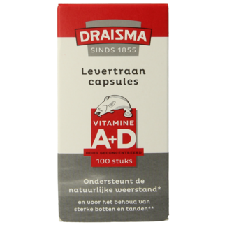 Draisma Vitamine A + D Huile de foie de morue 100 Capsules