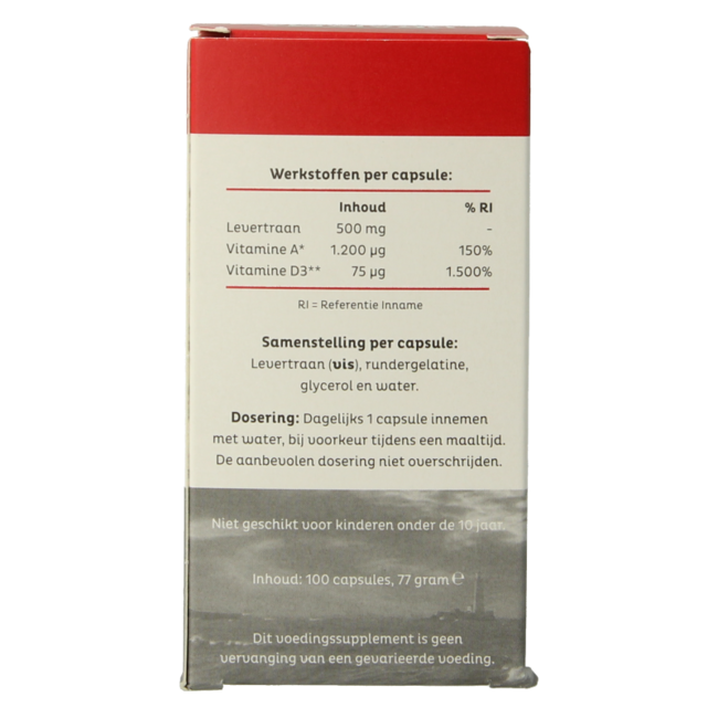 Vitamine A + D Huile de foie de morue 100 Capsules