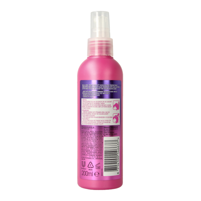 Spray per capelli rosa protezione dal calore 200 Millilitri