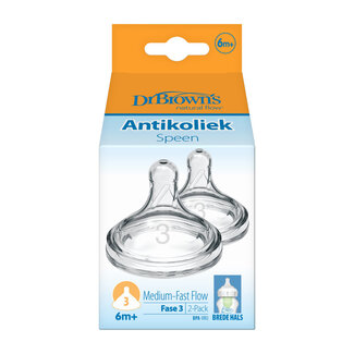 Dr. Brown's Smoczek Options+ Faza 3 do butelki z szeroką szyjką, 2 sztuki