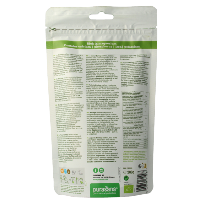 Moringa en polvo vegana bio 200 Gramos
