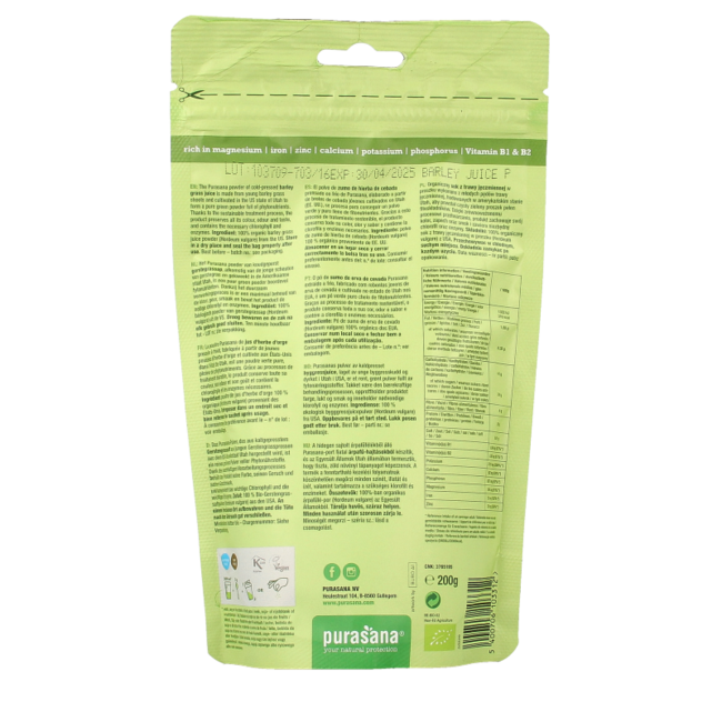 Gerstegras sappoeder bio 200 Gram