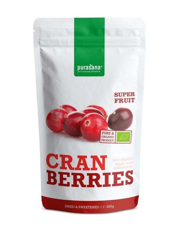 Purasana Mirtilli Rossi Bio - Cranberries Vegani 200g