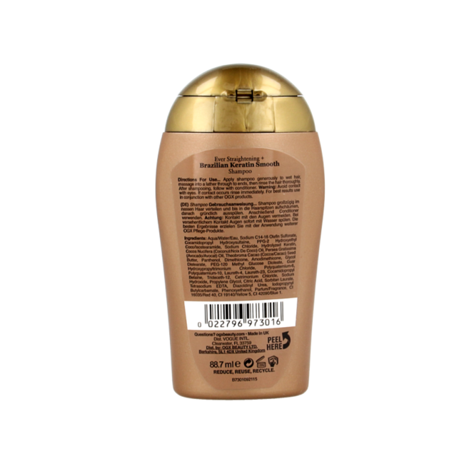 Reisgröße Brazilian Keratin Smooth Shampoo 88,7 Milliliter