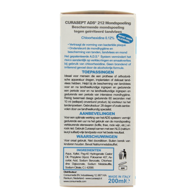 Bain de bouche Curasept ADS - 0,12 % chlorhexidine, 200 ml
