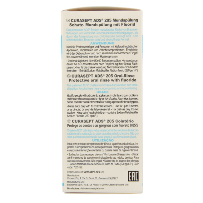 Curasept ADS Mouthwash - 0.05% chlorhexidine 200 Millilitres