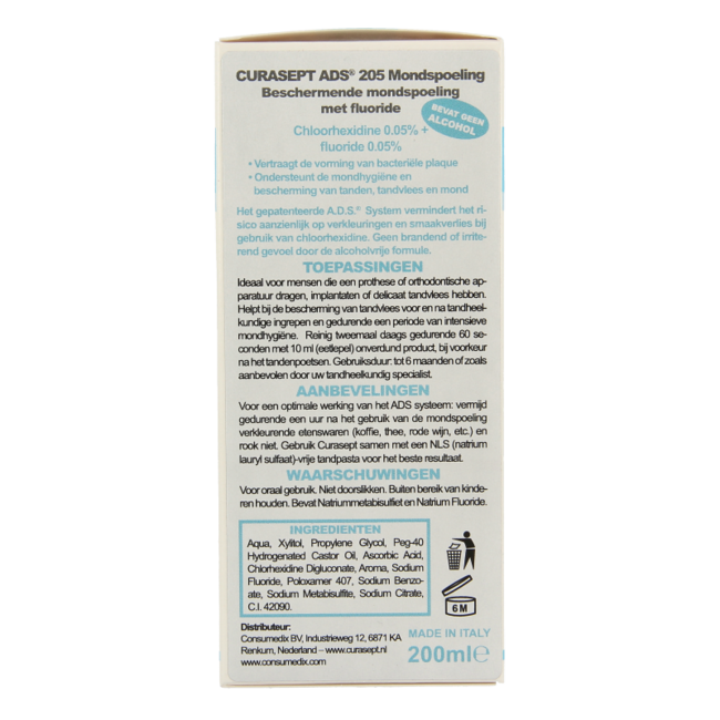 Curasept ADS Mouthwash - 0.05% chlorhexidine 200 Millilitres
