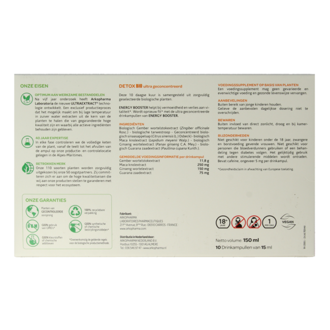 Arkofluids Energy booster bio 10 ampollas