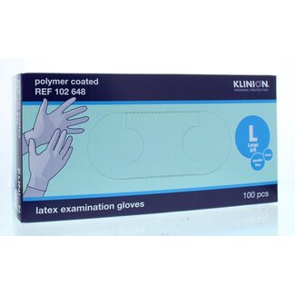 Klinion Klinion protective latex examination gloves, size L, powder-free, 100 pieces