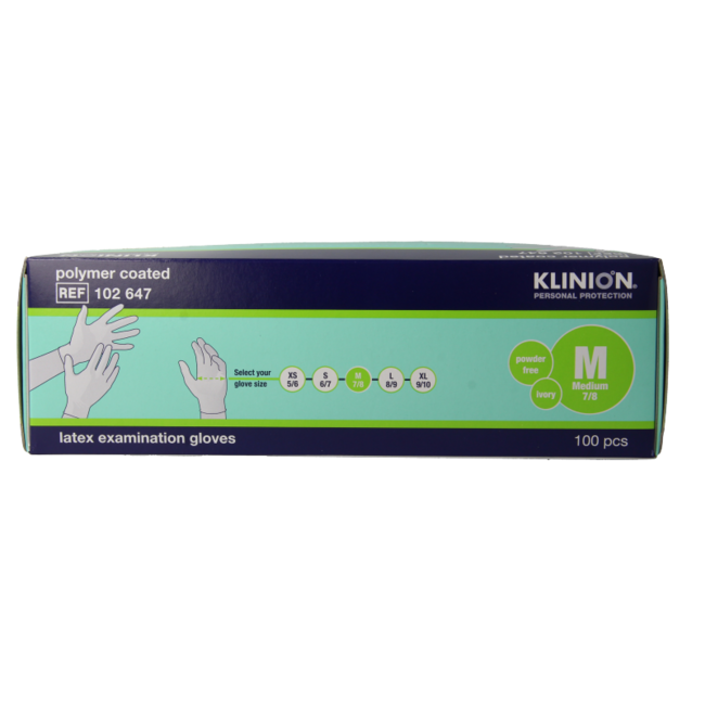 Guante de examen protector de látex talla M sin polvo 100 unidades